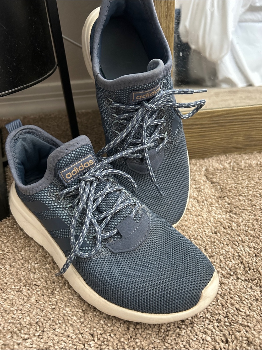 adidas Slate Blue Knit Lace-Up Sneakers